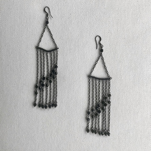 Hand Crafted Jewelry - Black Earrings.